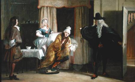 Scene from 'Le Malade Imaginaire' by Moliere (1622-73) a Charles Robert Leslie