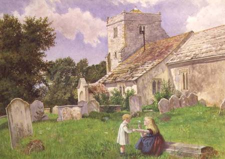 Children in a Church Yard a Charles Rossiter