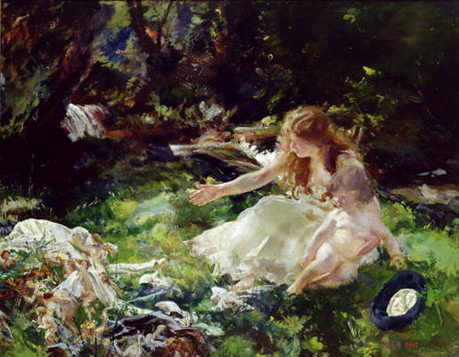 '...and the fairies ran away with their clothes' (oil on canvas) a Charles Sims