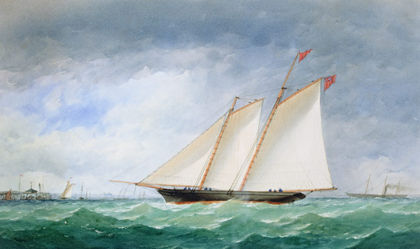 Schooner Yacht off Ryde, Isle of Wight  on a Charles Taylor