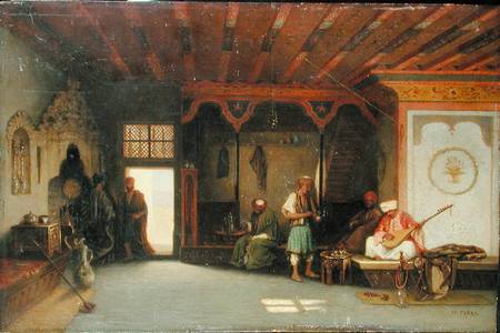 Interior of an Oriental Cafe a Charles-Theodore Frère