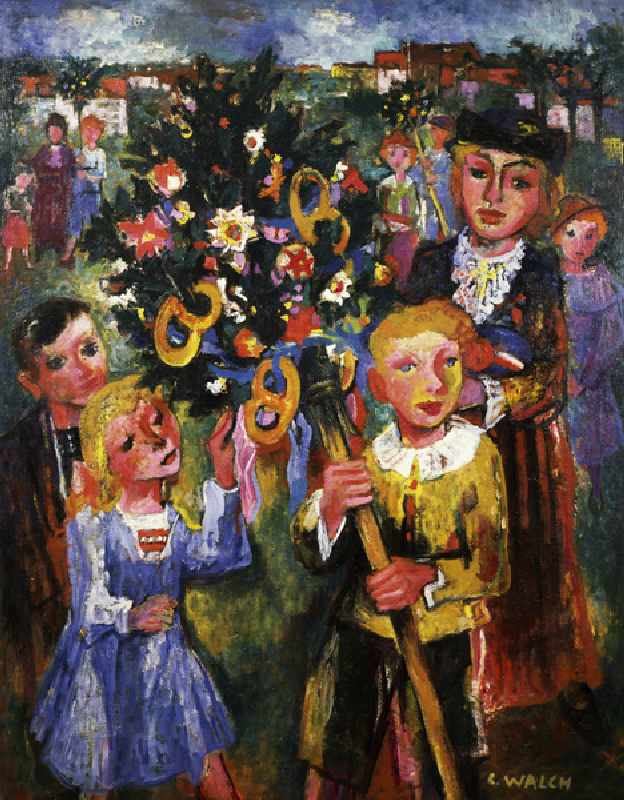 Le Bouquet des Rameaux, 1932, painting by Charles Walch (1896-1948). France, 20th century. a Charles Walch
