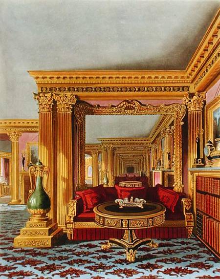 The Alcove in the Golden Drawing Room, Carlton House, from 'The History of the Royal Residences', en a Charles Wild