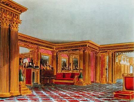 The Golden Drawing Room, Carlton House, from 'The History of the Royal Residences', engraved by Thom a Charles Wild