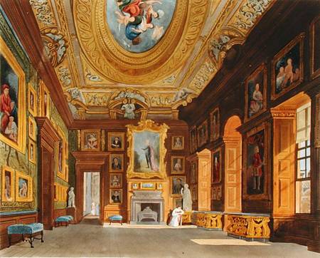 Queen Caroline's Drawing Room, Kensington Palace, from 'The History of the the Royal Residences', en a Charles Wild