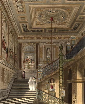 The Great Staircase at Kensington Palace From Pyne's 'Royal Residences', engraved by Richard Reeve ( a Charles Wild