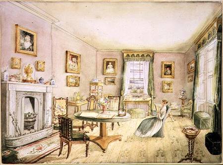 Drawing Room, East Wood, Hay, f.54 from an 'Album of Interiors' a Charlotte Bosanquet