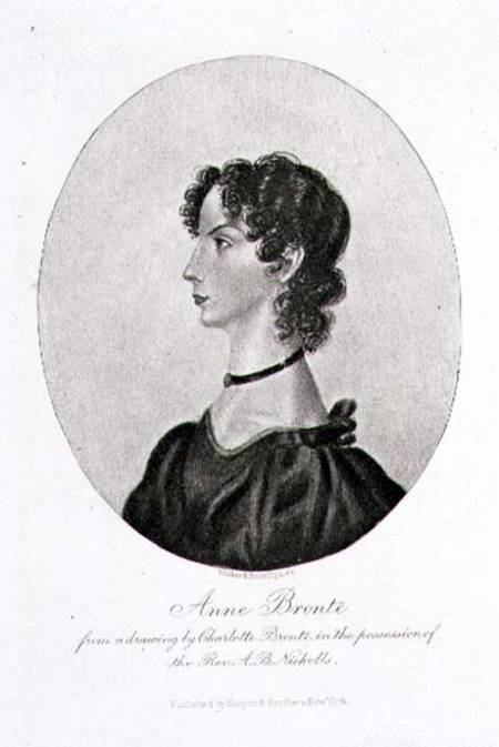 Portrait of Anne Bronte (1820-49) from a drawing in the possession of the Rev. A. B. Nicholls, engra a Charlotte Bronte