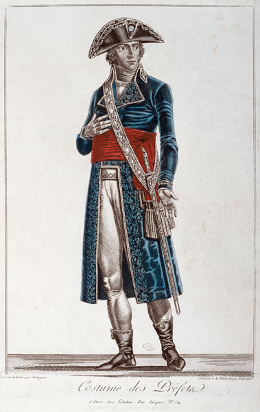 Costume of a Prefect during the period of the Consulate (1799-1804) of the First Republic, c.1800 (c a Chataignier