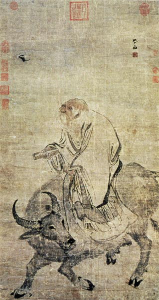 Lao-tzu (c.604-531 BC) riding his ox a Chinese