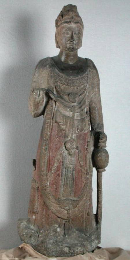 Bodhisattva Kuan-yin (Avalokitesvara) holding a vase, Sui Dynasty a Scuola Cinese
