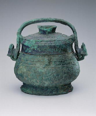 Covered vessel, Shang Dynasty, 17th-11th BC (bronze) a Scuola Cinese