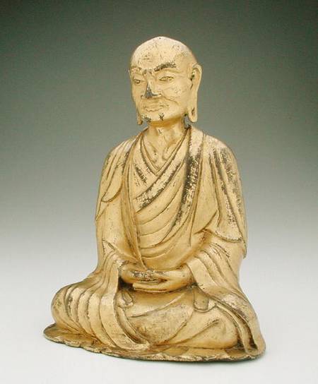 Figure of a seated luohan, Liao dynasty a Scuola Cinese