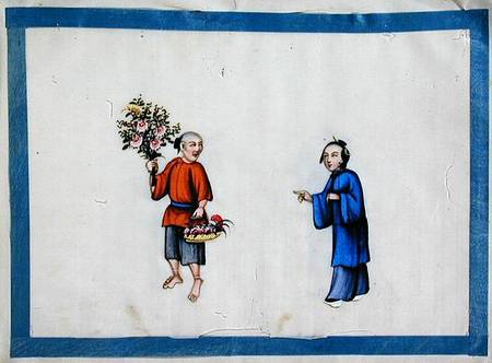Flower seller approached by a noblewoman a Scuola Cinese