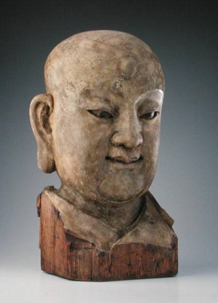 Head of a louhan, Yuan dynasty a Scuola Cinese