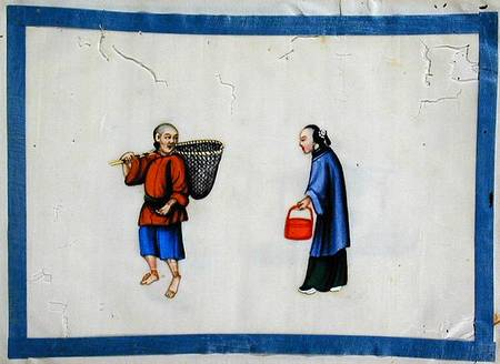 Noblewoman and a peasant fisherman a Scuola Cinese