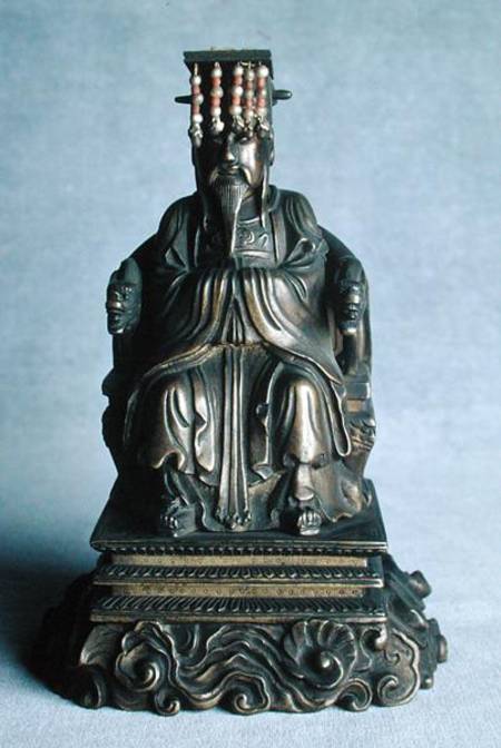 Statuette of Confucius (551-479 BC) as a Mandarin, Qing Dynasty a Scuola Cinese