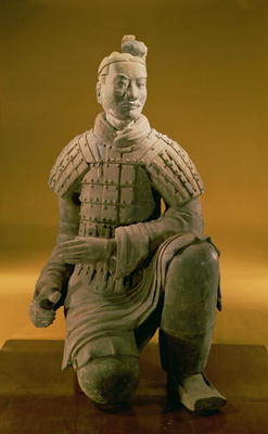 Kneeling archer from the Terracotta Army, 210 BC (terracotta) a Chinese School, (3rd century AD)