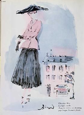 Fashion plate by Christian Dior, illustration from the magazine Vogue, June 1947