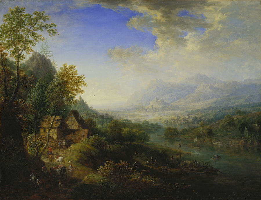 Landscape with River a Christian Georg Schütz d. Ä.
