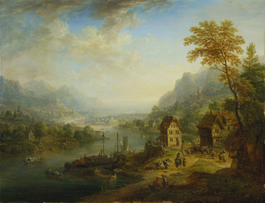 Landscape with River a Christian Georg Schütz d. Ä.