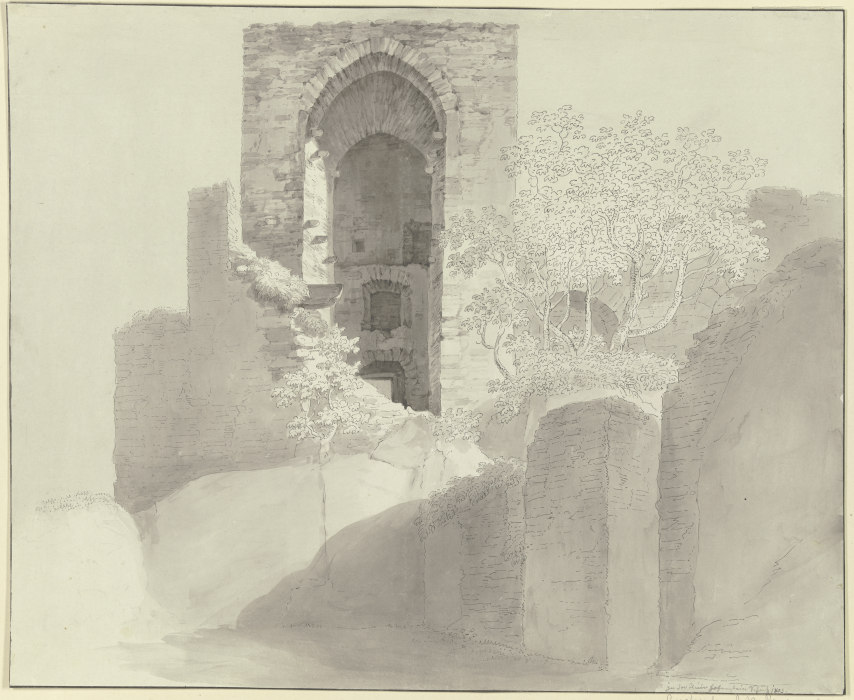 Blick in die hohe Fensteröffnung eines Turmes (Ruine Hohenstein bei Bad Schwalbach) a Christian Georg Schutz