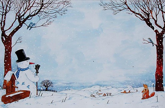 Snowman Under the Tree, 1993 (w/c on paper)  a Christian  Kaempf