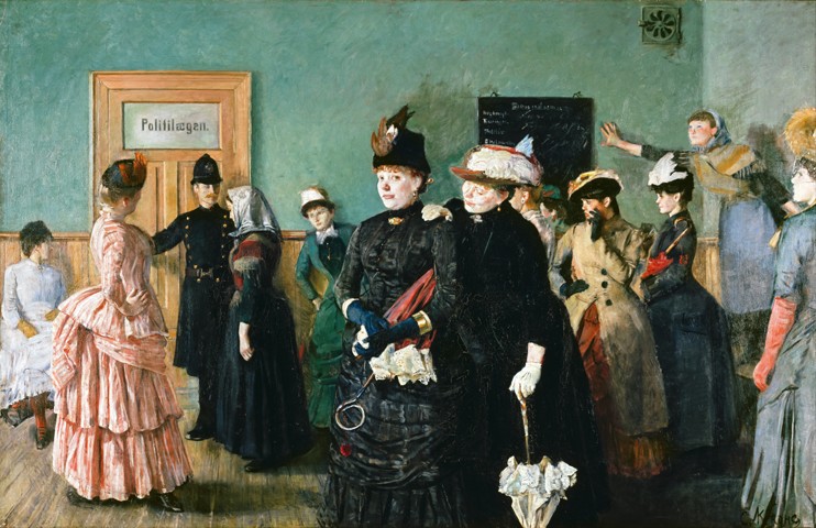 Albertine at the Police Doctor's Waiting Room a Christian Krohg