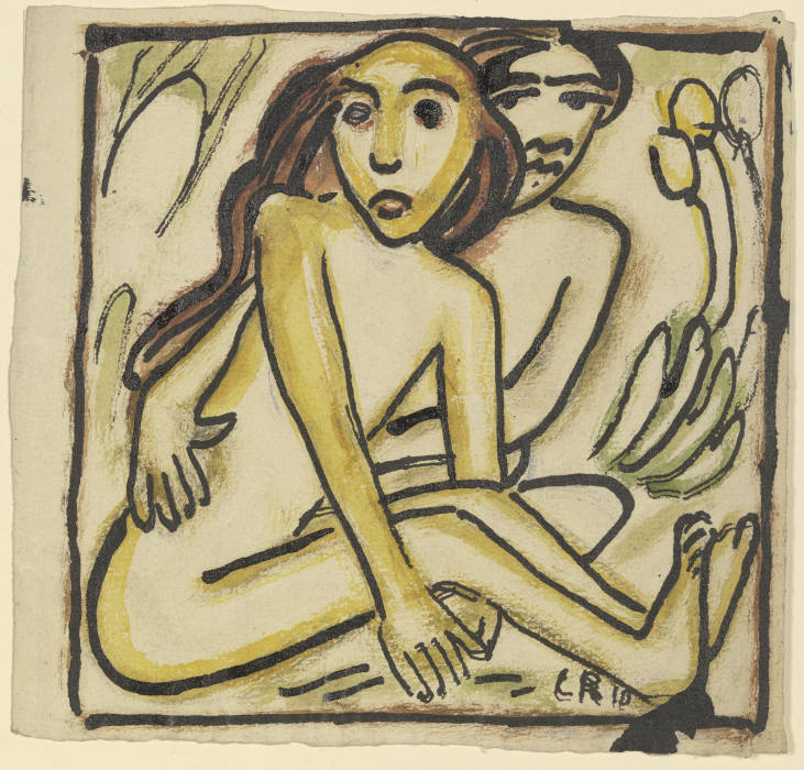 Sitting Couple (Nudes) a Christian Rohlfs