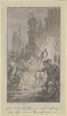 Der Marquis Ferdinand Mazzini ersticht Graf Hippolitus de Vereza, den Geliebten seiner Tochter Julie