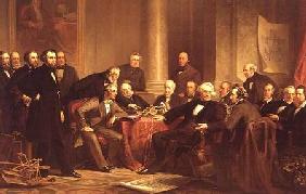 Men of Progress: group portrait of the great American inventors of the Victorian Age