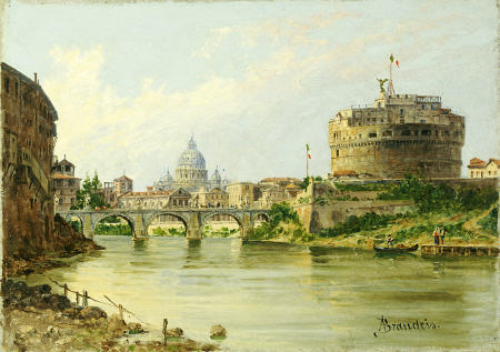 The Tiber With The Castel Sant''Angelo And St a 