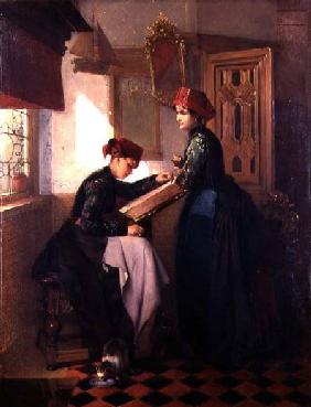 Hindeloopen Girls in an Interior