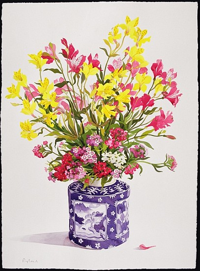 Flowers in a Chinese Jar (w/c)  a Christopher  Ryland