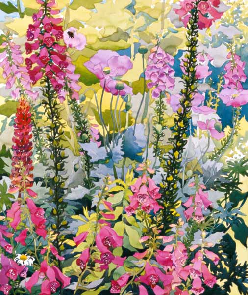 Garden with Foxgloves a Christopher  Ryland