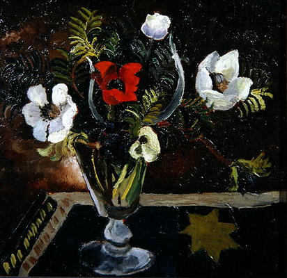 Anemones in a Glass (oil on canvas) a Christopher Wood
