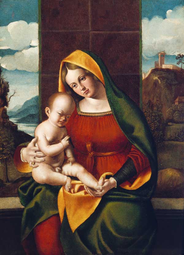 The virgin with the child. a Giovanni Battista Cima da Conegliano