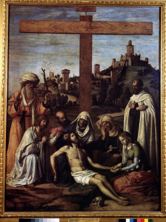 The Lamentation over Christ with a Carmelite Monk a Giovanni Battista Cima da Conegliano