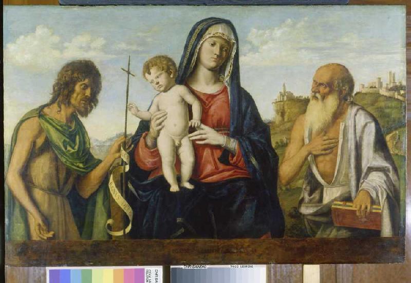 Maria with the child between Johannes the Täufer and Hieronymus. a Giovanni Battista Cima da Conegliano