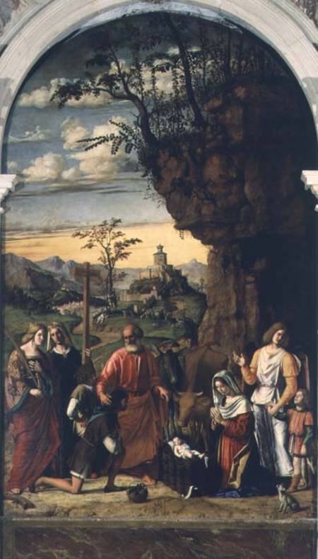 Nativity with Saints Helena, Catherine and Tobias the Angel a Giovanni Battista Cima da Conegliano