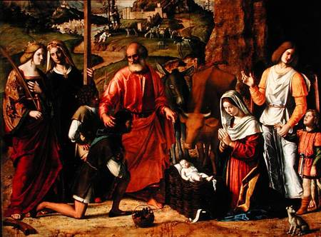 Saints Helena, Catherine and Tobias the Angel, detail from The Nativity a Giovanni Battista Cima da Conegliano