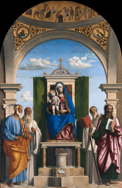 Enthroned Madonna with Child and Saints Peter, Romuald, Benedict and Paul a Giovanni Battista Cima da Conegliano