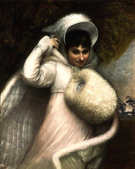 Portrait of a Lady in a White Dress a (circle of) Rev. Mathew William Peters
