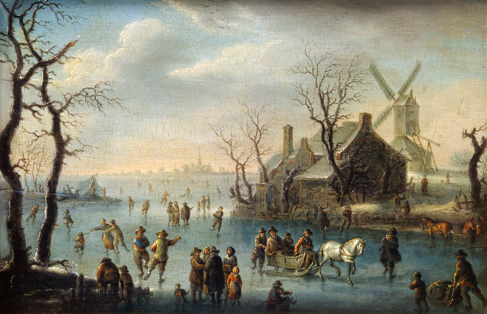 Ice skaters a Claes Molenaer
