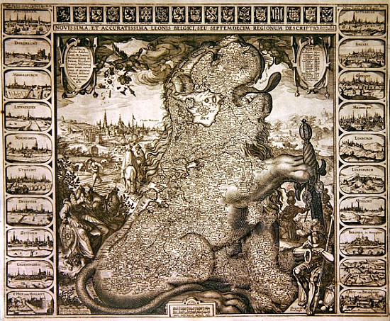 The seventeen regions of the Belgian lion, c.1583 a Claes Jansz Visscher