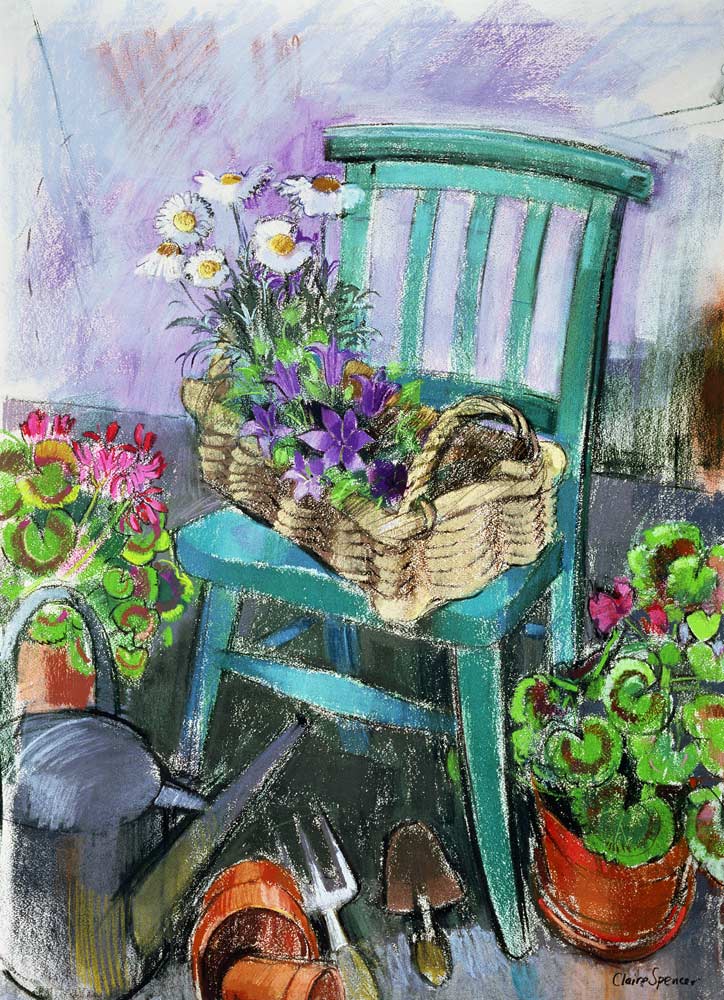 Gardener''s Chair (pastel on paper)  a Claire  Spencer