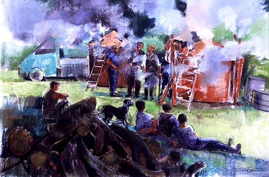 The Charcoal Burners, Wyre Forest (pastel on paper)  a Claire  Spencer