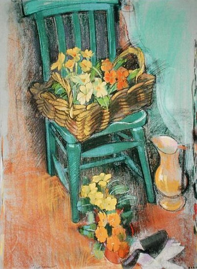 The Green Chair (pastel on paper)  a Claire  Spencer