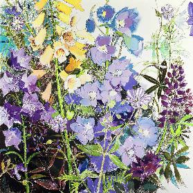 Delphiniums and Foxgloves (pastel on paper) 