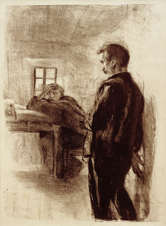 Mann und Mönch in einer Zelle a Clara Siewert
